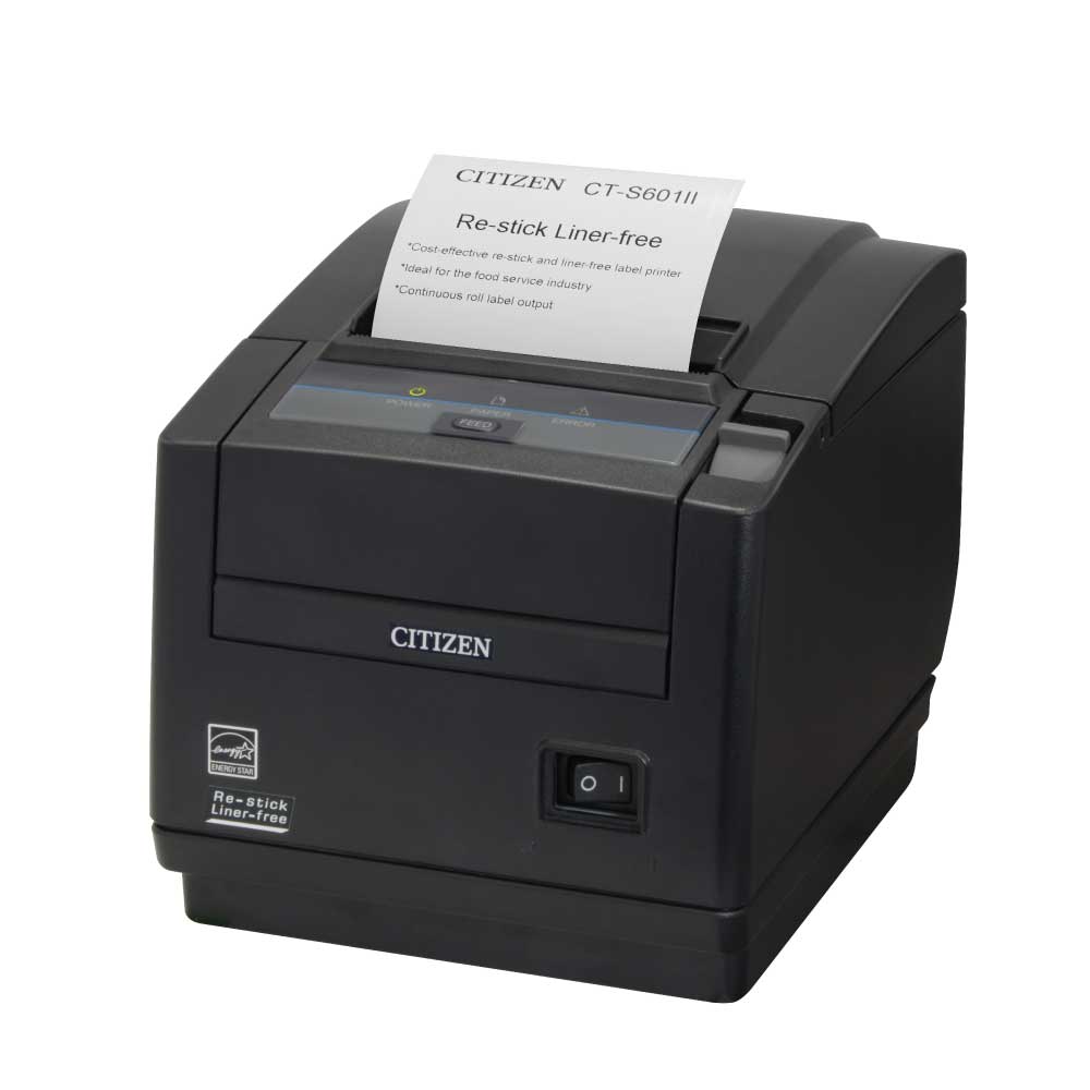 An image of Citizen CT-S601IIR Direct Thermal linerless POS Printer + Cutter CTS601IIS3NEBXR...