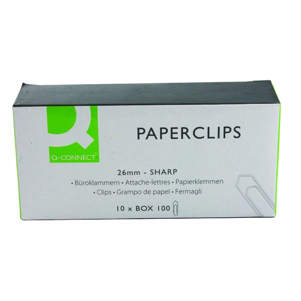 Q-Connect Paperclips No Tear 26mm (1000 Pack) KF01307Q