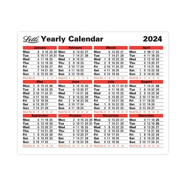 Letts Yearly Calendar 2024 24TYC Printer Base