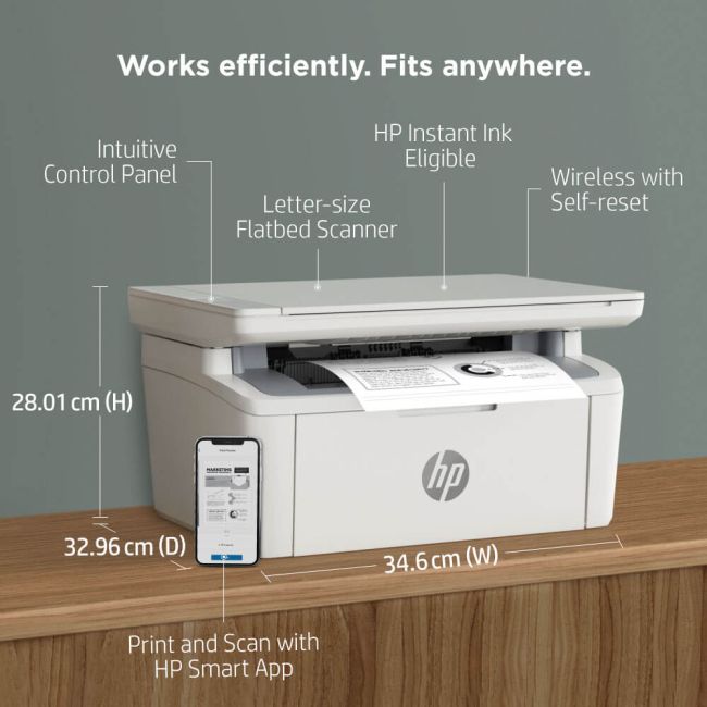 HP LaserJet M140W A4 Mono Multifunction Laser Printer 7MD72F | Printer Base