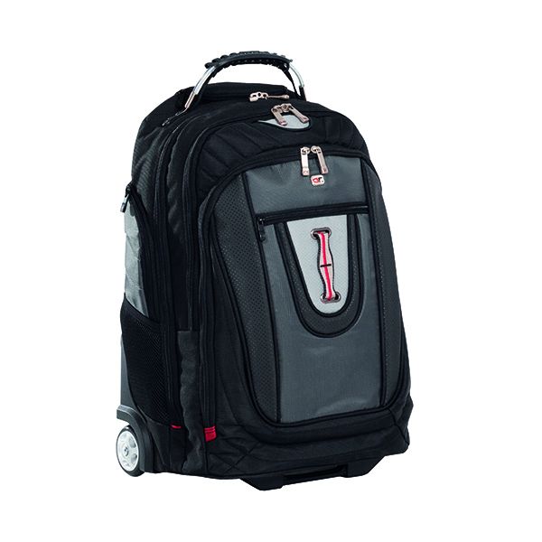 Gino Ferrari Brio Wheeled Backpack Black Grey GF506 Printer Base