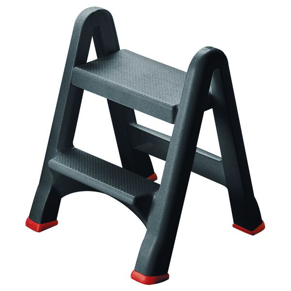 Folding Plastic Step Stool Black 333650 Printer Base