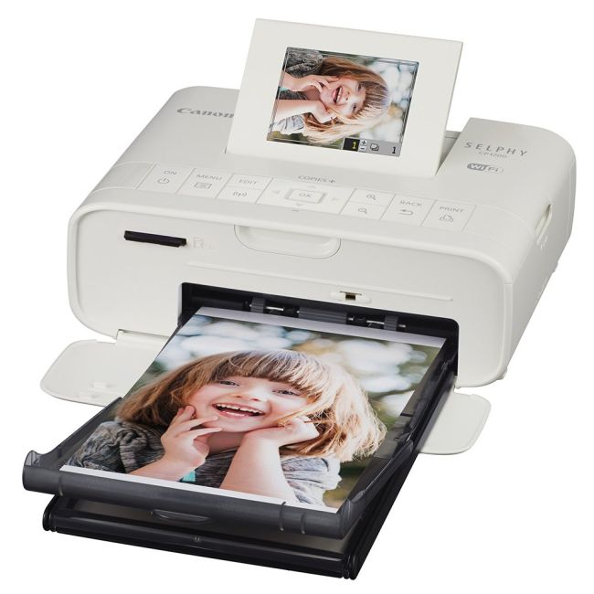 Canon SELPHY popular CP1300 Compact Photo Printer (White) with WiFi and Accessory Bundle