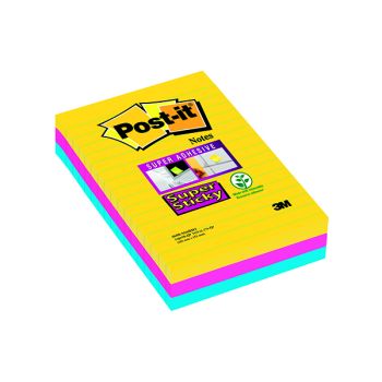 Post-it Super Sticky Meeting 200x149mm Neon Asrtd Pack Of 4 6845-SSP