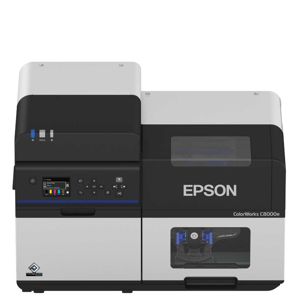 An image of Epson ColourWorks C8000e (BK) Gloss Colour Inkjet Label Printer C31CL02102BK