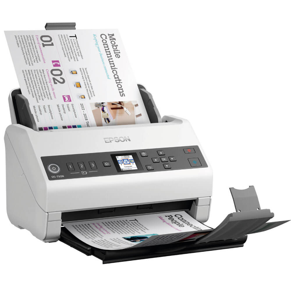 An image of Epson WorkForce DS-730N A4 Sheetfed Scanner 