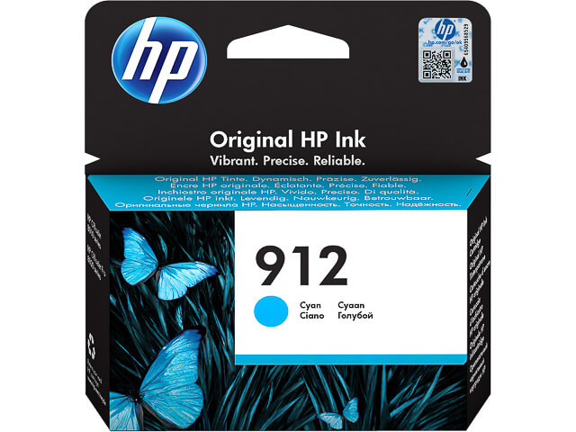 Hp 912 Cyan Standard Yield Ink Cartridge 315 Pages 3yl77ae Printer Base