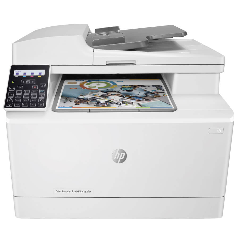 An image of HP LaserJet Pro MFP M183fw A4 Colour Multifunction Laser Printer 7KW56A#B19