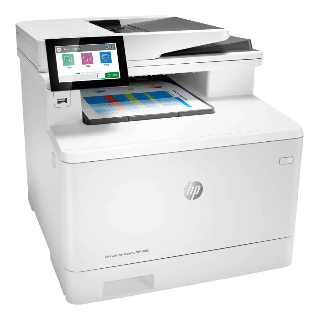 An image of HP M480f LaserJet Enterprise MFP A4 Colour Multifunction Laser Printer 3QA55A