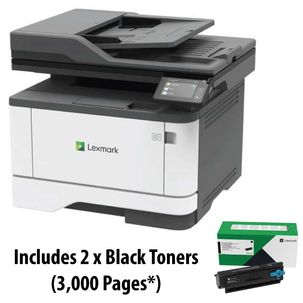 An image of Lexmark MX431adn A4 Mono Laser Multifunction Printer + Black Toner (3,000 Pages*...